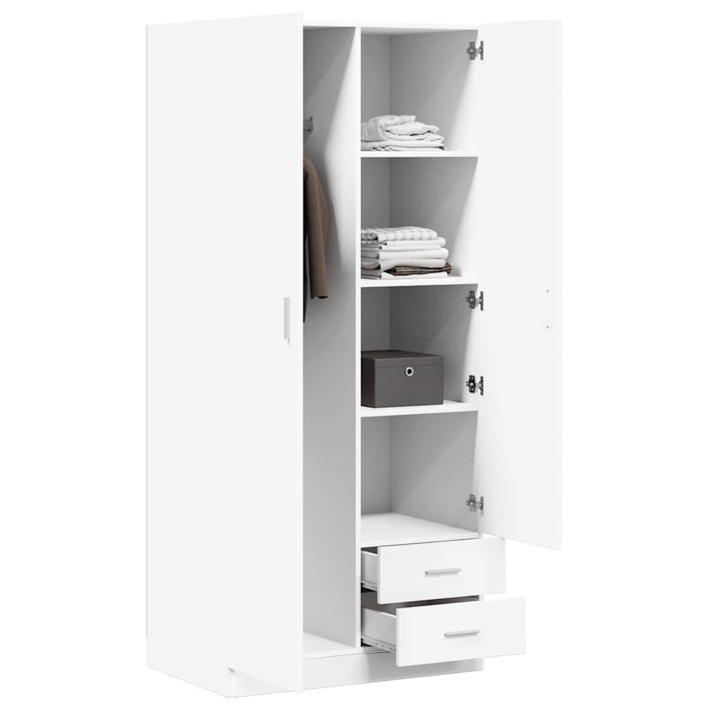 Kleiderschrank Weiß 80x52x180 cm Holzwerkstoff
