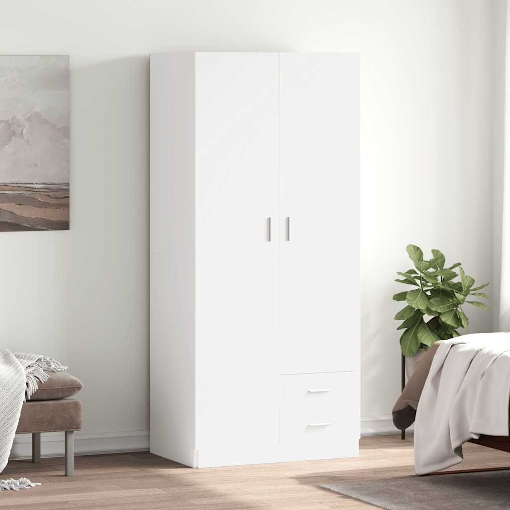 Kleiderschrank Weiß 80x52x180 cm Holzwerkstoff