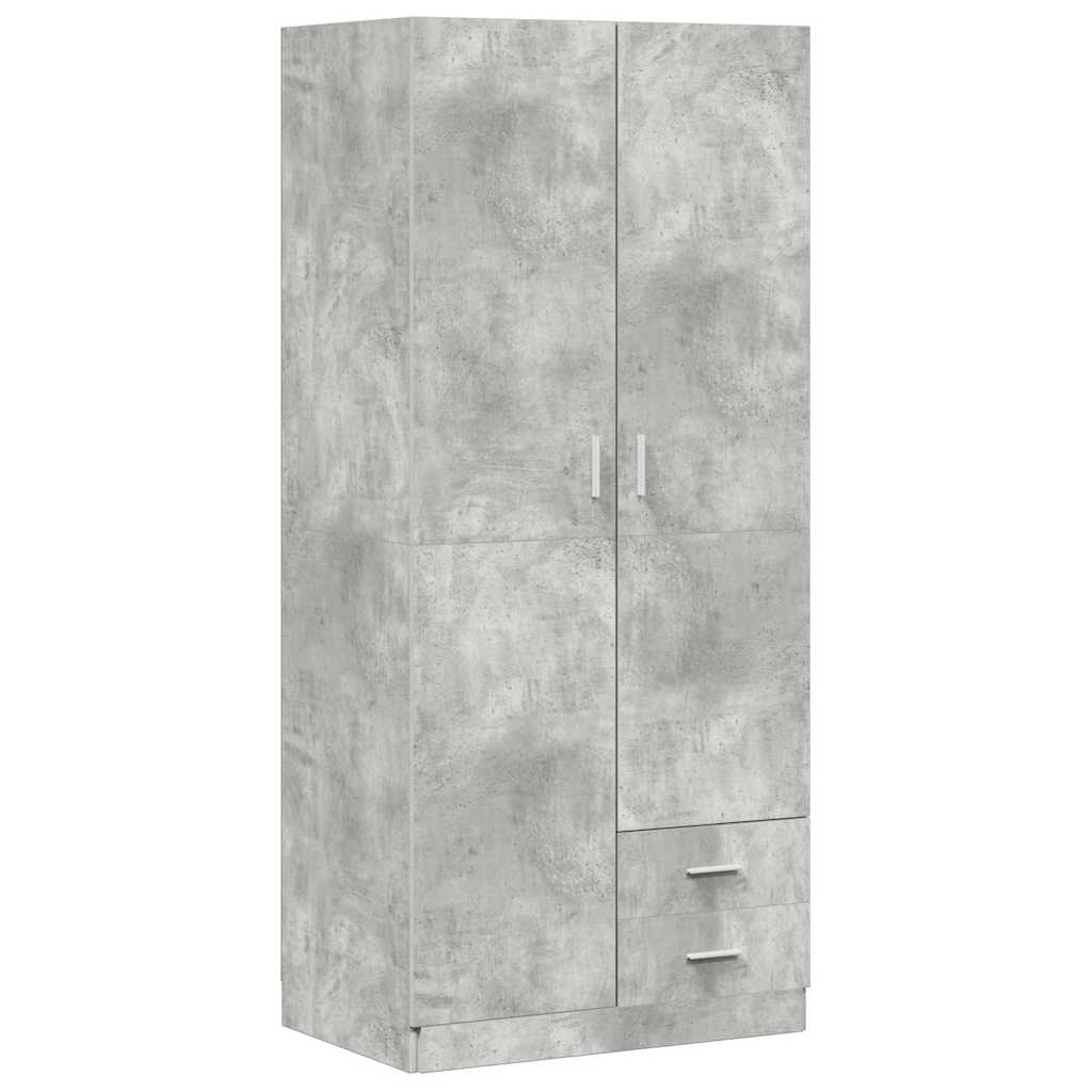 Kleiderschrank Betongrau 80x52x180 cm Holzwerkstoff
