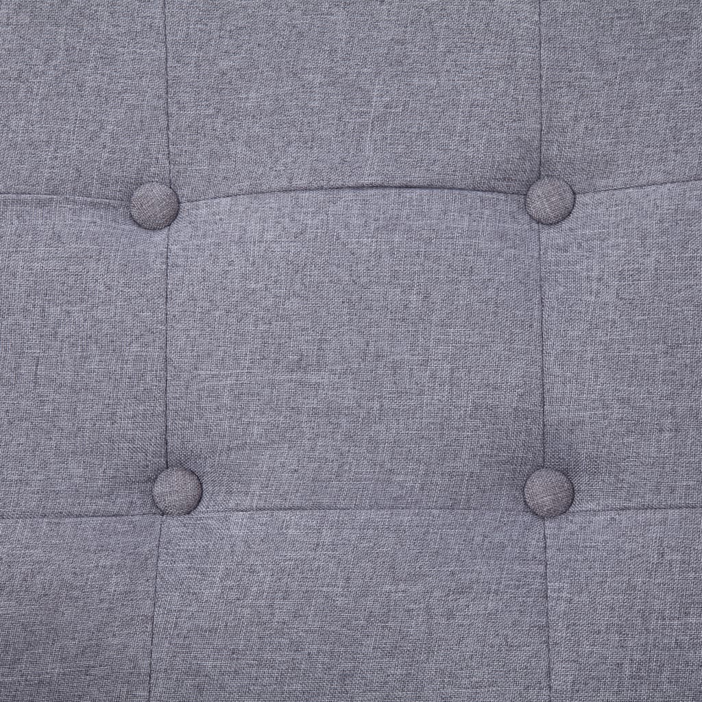 2-Sitzer-Sofa mit Armlehnen Hellgrau Stahl und Stoff