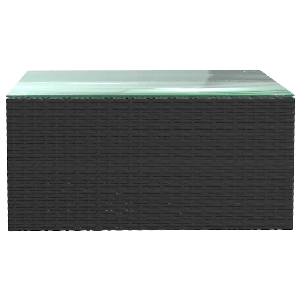 9-tlg. Garten-Lounge-Set mit Auflagen Poly Rattan Schwarz
