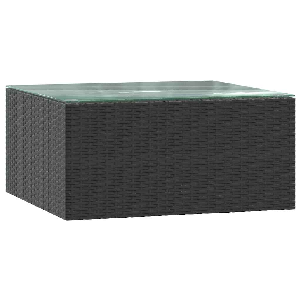 7-tlg. Garten-Lounge-Set mit Auflagen Poly Rattan Schwarz
