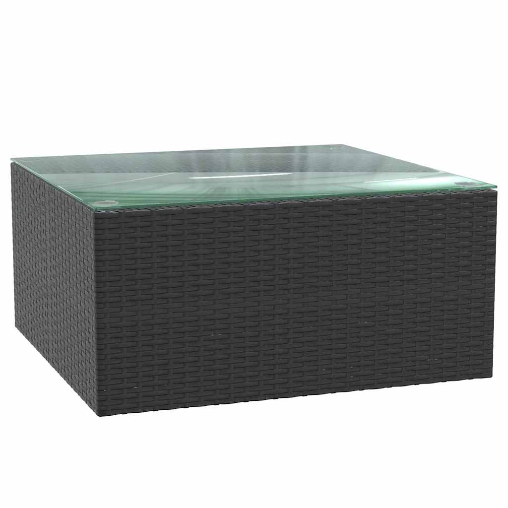 7-tlg. Garten-Lounge-Set mit Auflagen Poly Rattan Schwarz