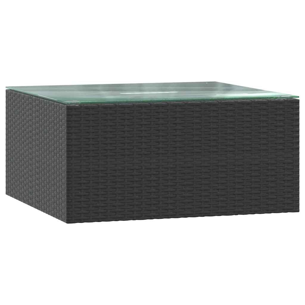 7-tlg. Garten-Lounge-Set mit Auflagen Poly Rattan Schwarz
