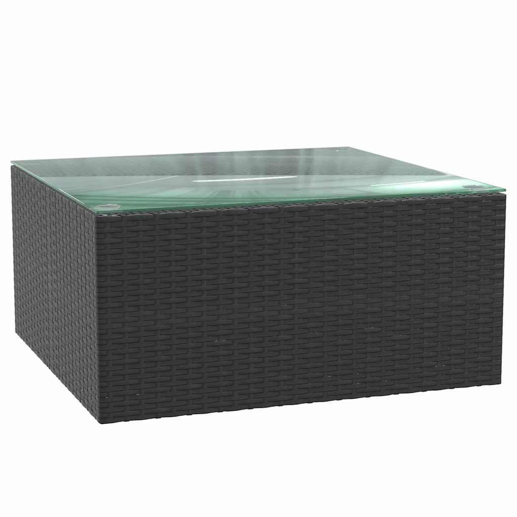 7-tlg. Garten-Lounge-Set mit Auflagen Poly Rattan Schwarz