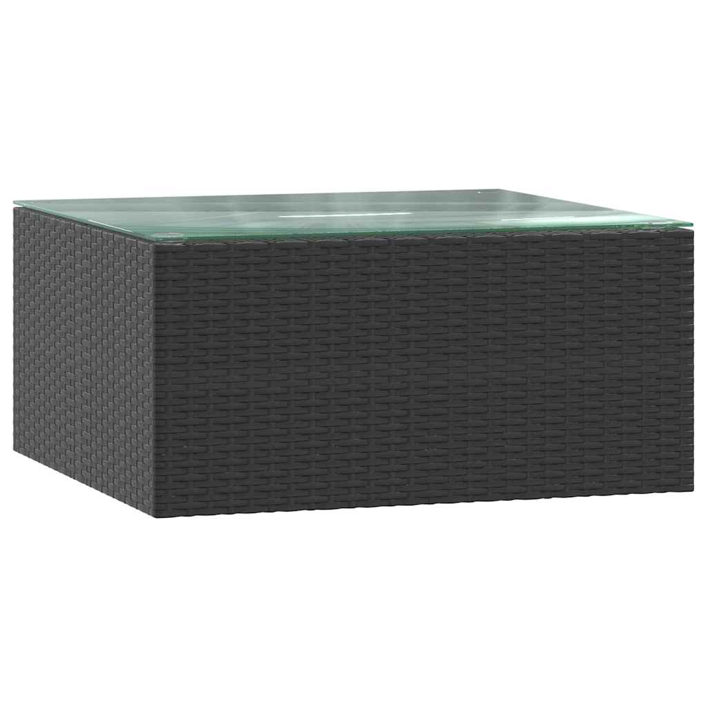 5-tlg. Garten-Lounge-Set mit Auflagen Poly Rattan Schwarz