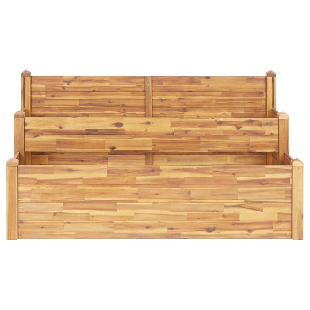Pflanzkübel auf 2 Ebenen 160 x 75 x 84 cm Massivholz Akazie