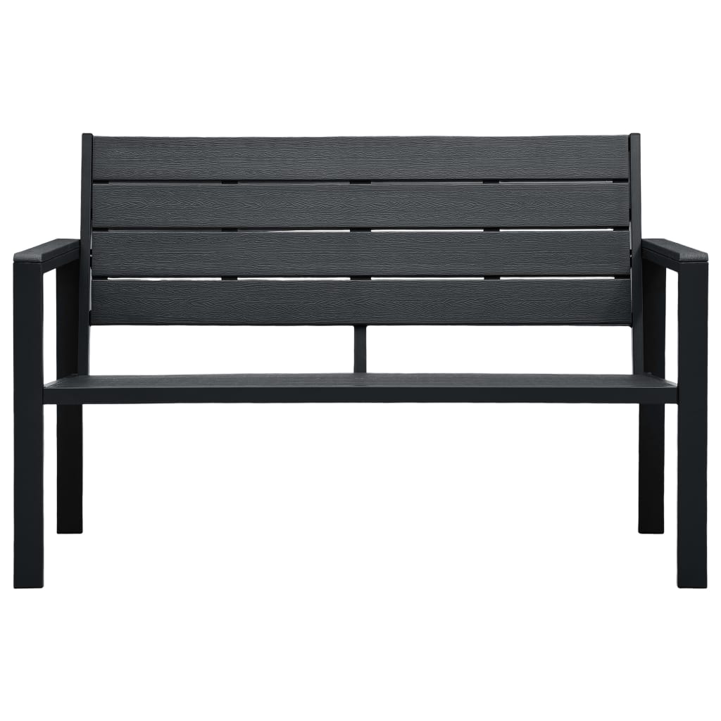 Gartenbank 120 cm HDPE Schwarz Holz-Optik