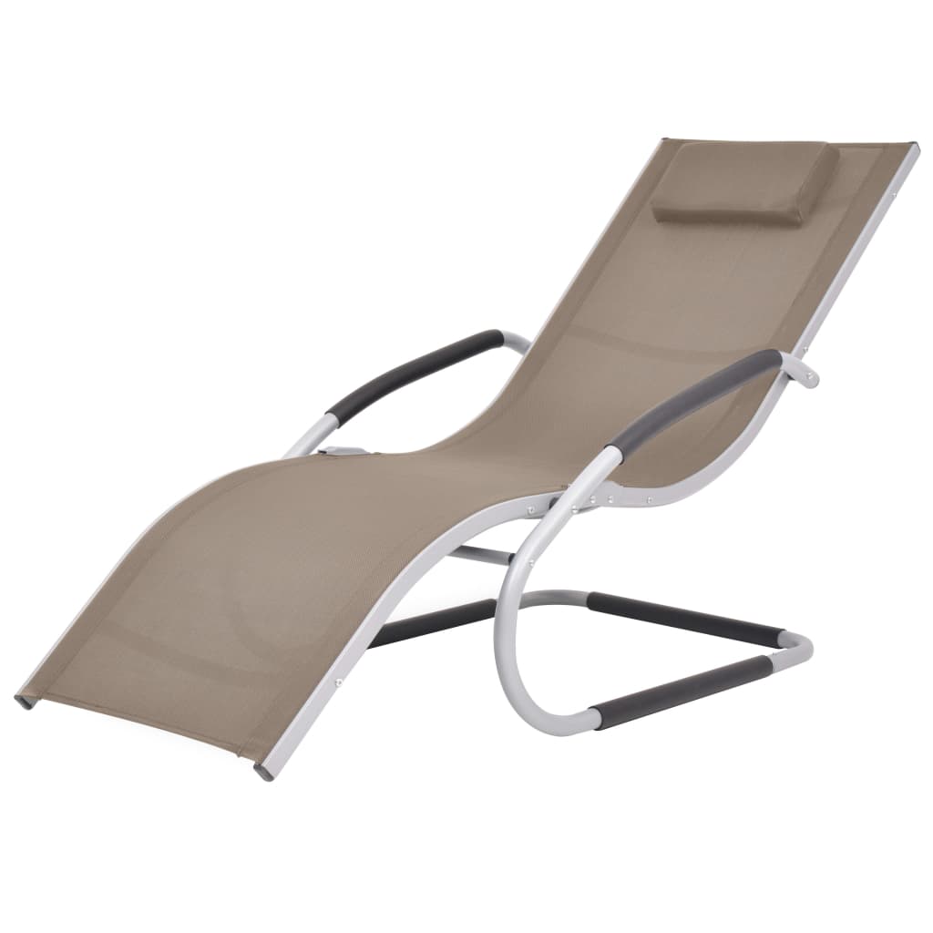 Sonnenliege mit Kissen Aluminium und Textilene Taupe