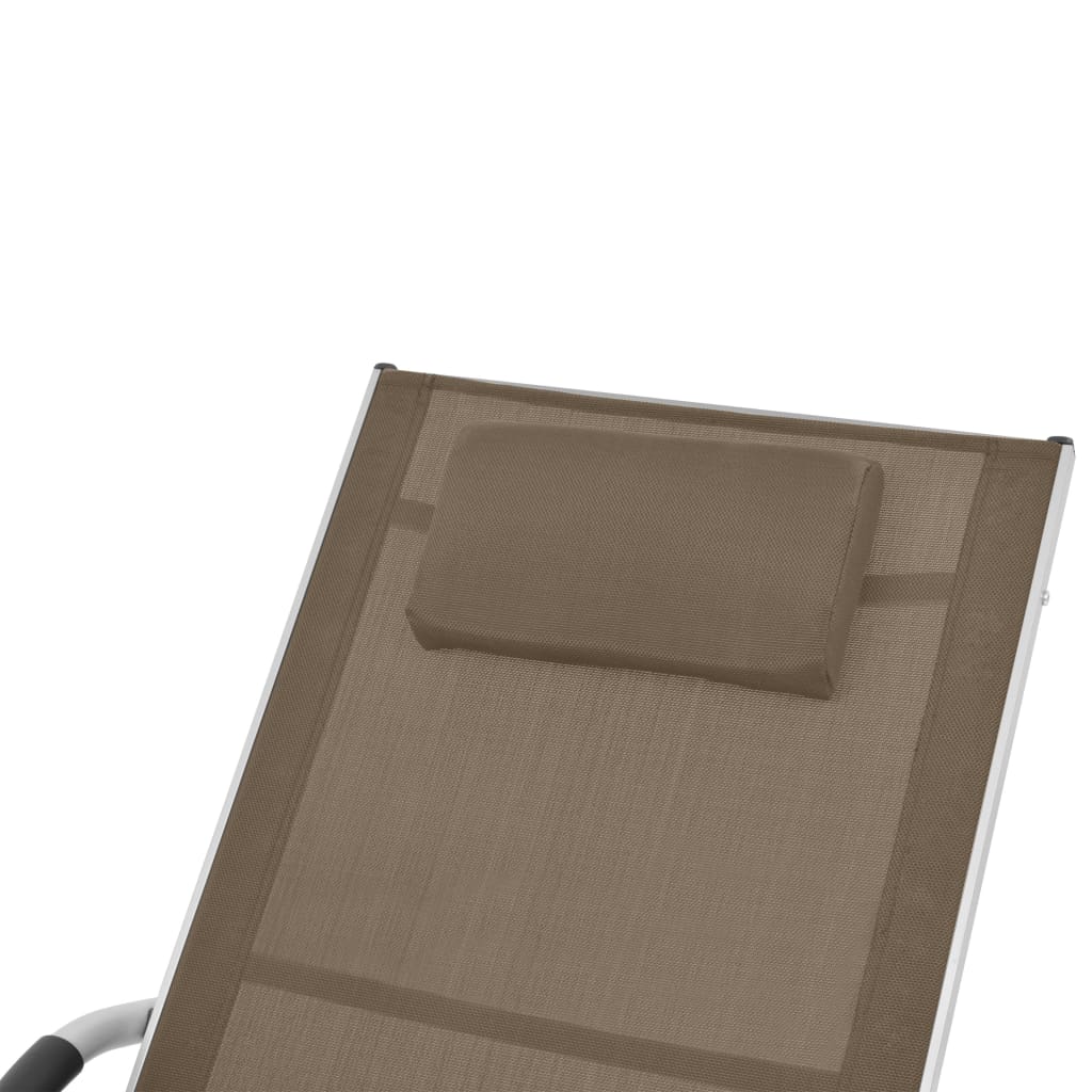 Sonnenliege mit Kissen Aluminium und Textilene Taupe