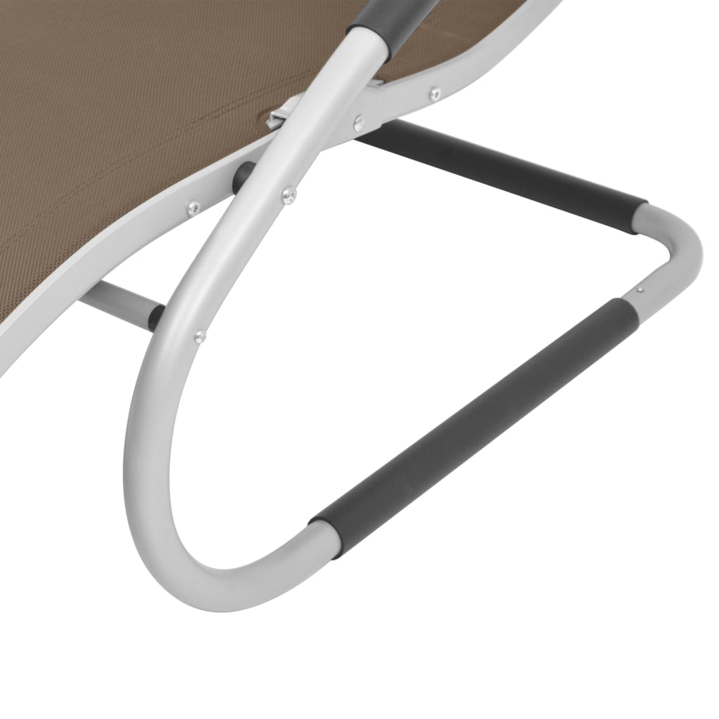 Sonnenliege mit Kissen Aluminium und Textilene Taupe