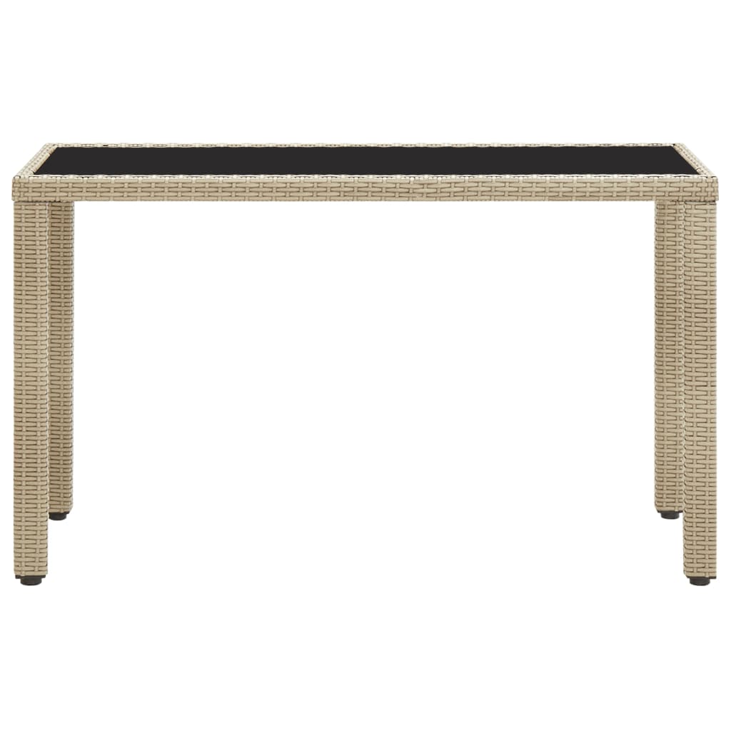 Gartentisch Beige 123x60x74 cm Poly Rattan