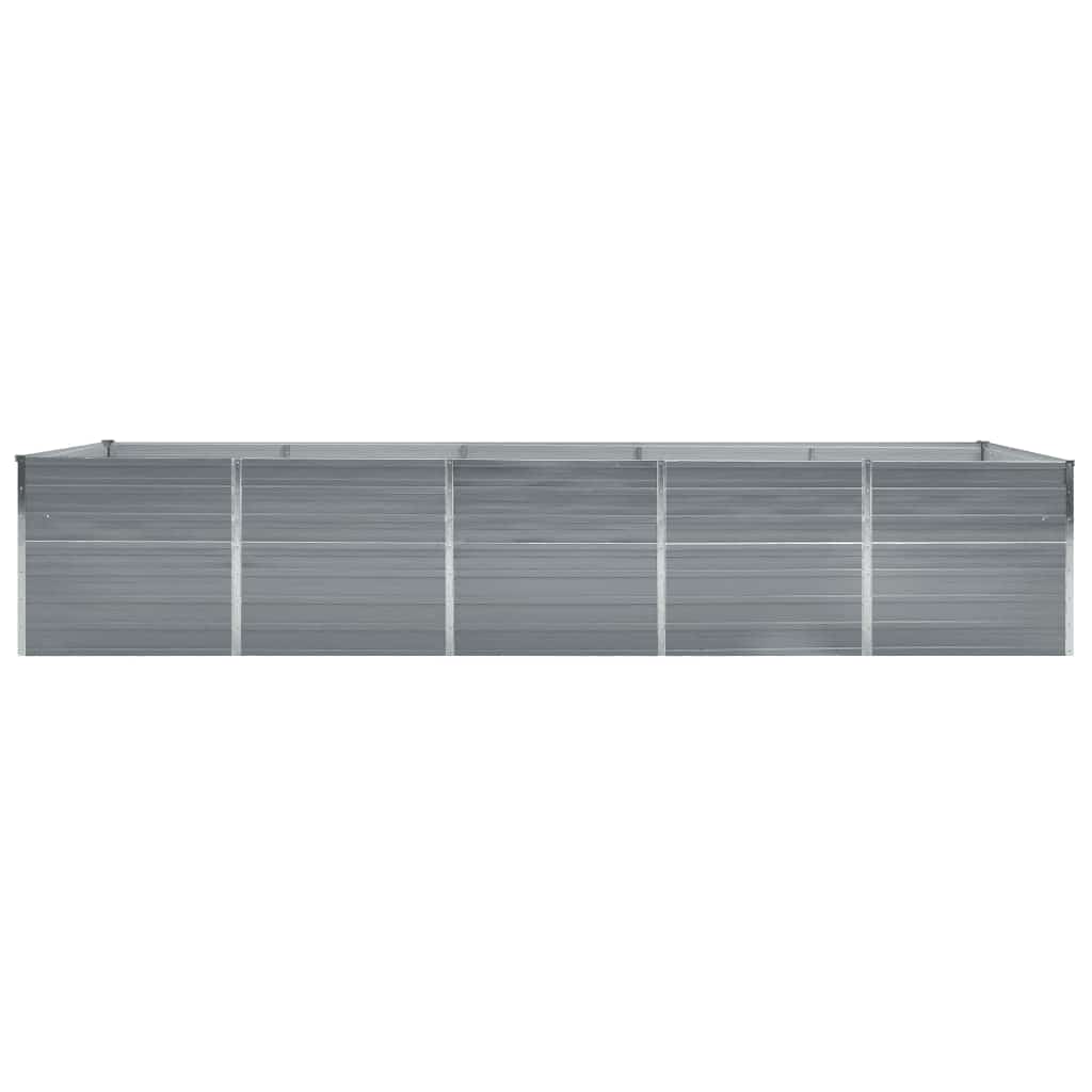 Garten-Hochbeet Verzinkter Stahl 400×80×77 cm Grau