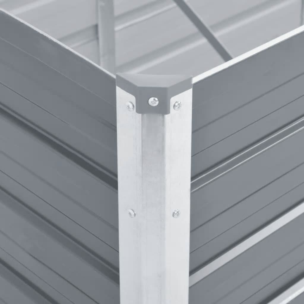 Garten-Hochbeet Verzinkter Stahl 400×80×77 cm Grau