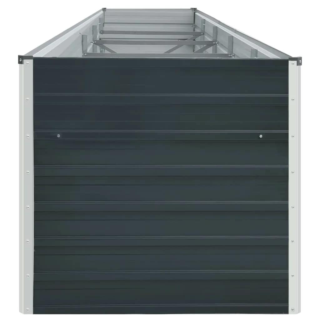 Garten-Hochbeet Verzinkter Stahl 400x80x77 cm Anthrazit