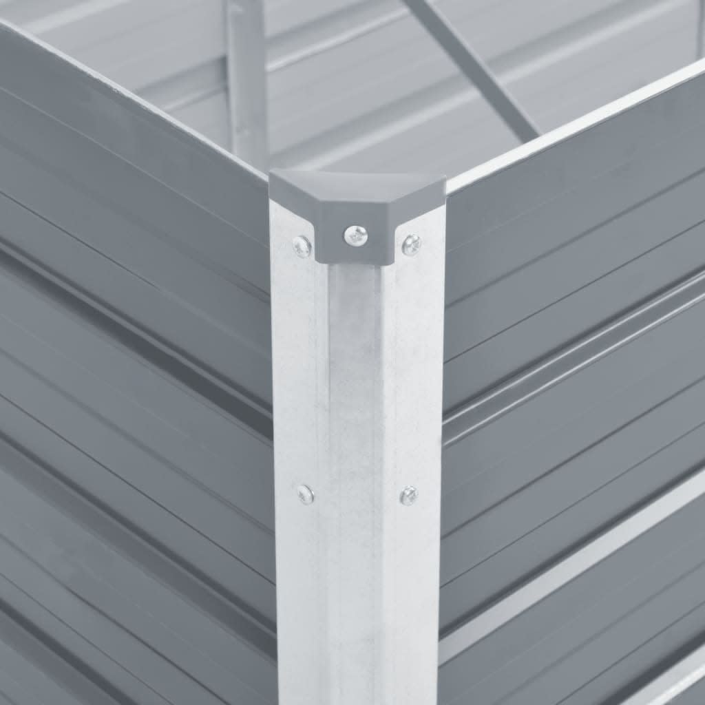 Garten-Hochbeet Verzinkter Stahl 480x80x77 cm Grau