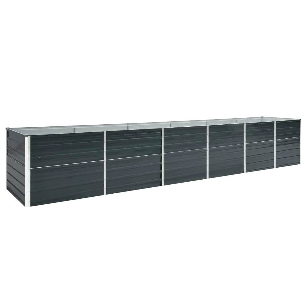 Garten-Hochbeet Verzinkter Stahl 480x80x77 cm Anthrazit