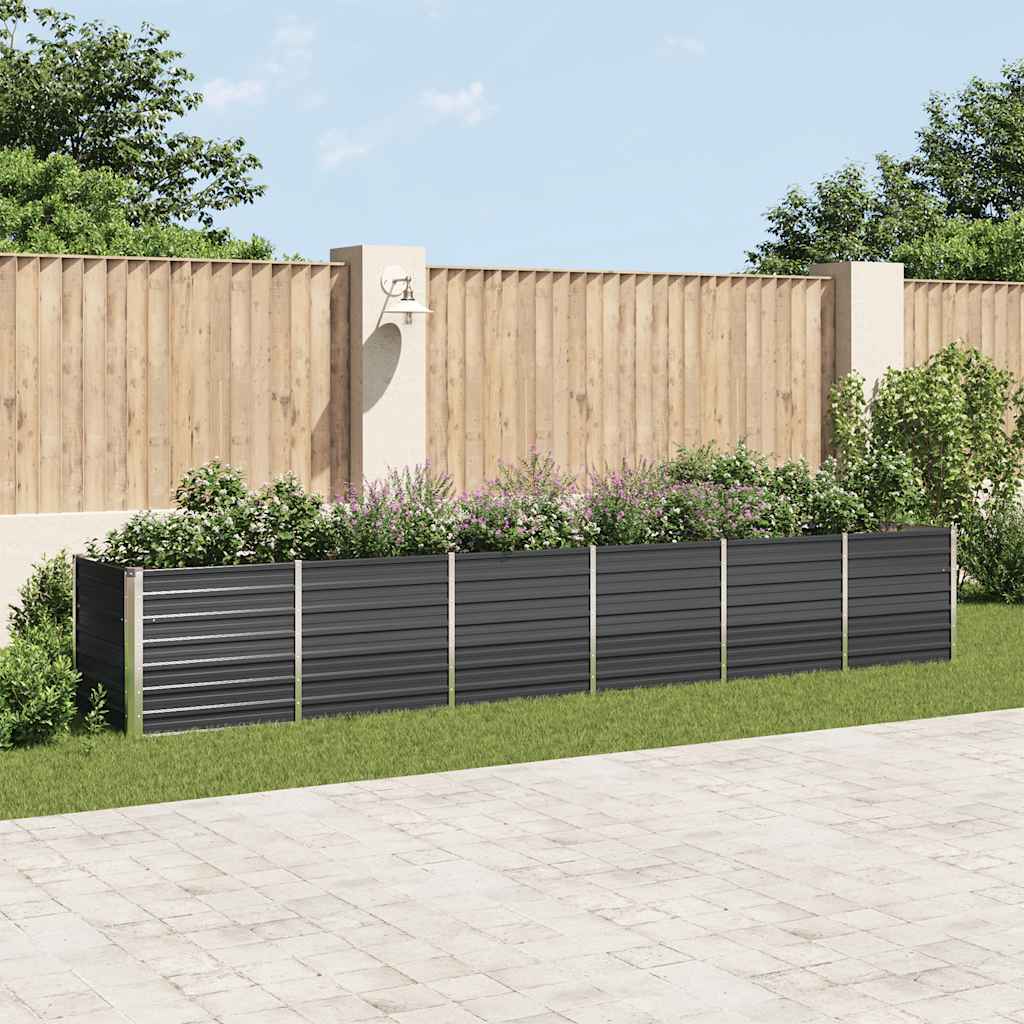 Garten-Hochbeet Verzinkter Stahl 480x80x77 cm Anthrazit