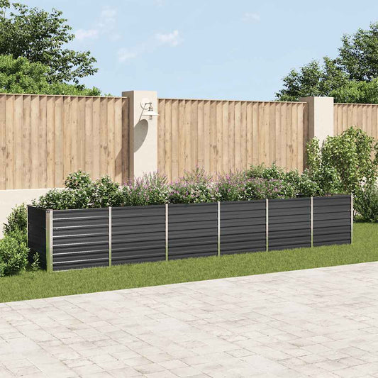 Garten-Hochbeet Verzinkter Stahl 480x80x77 cm Anthrazit