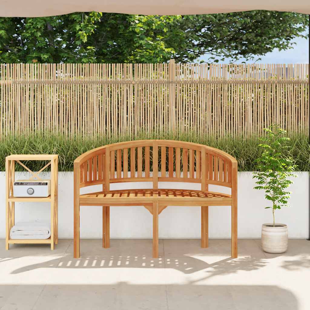 Bananenbank 120 cm Massivholz Teak