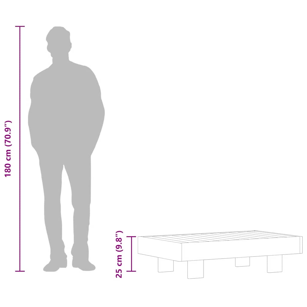 Couchtisch 100x60x25 cm Massivholz Akazie