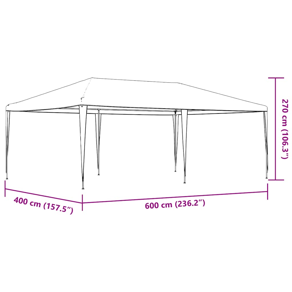 Profi-Partyzelt 4×6 m Anthrazit 90 g/m²