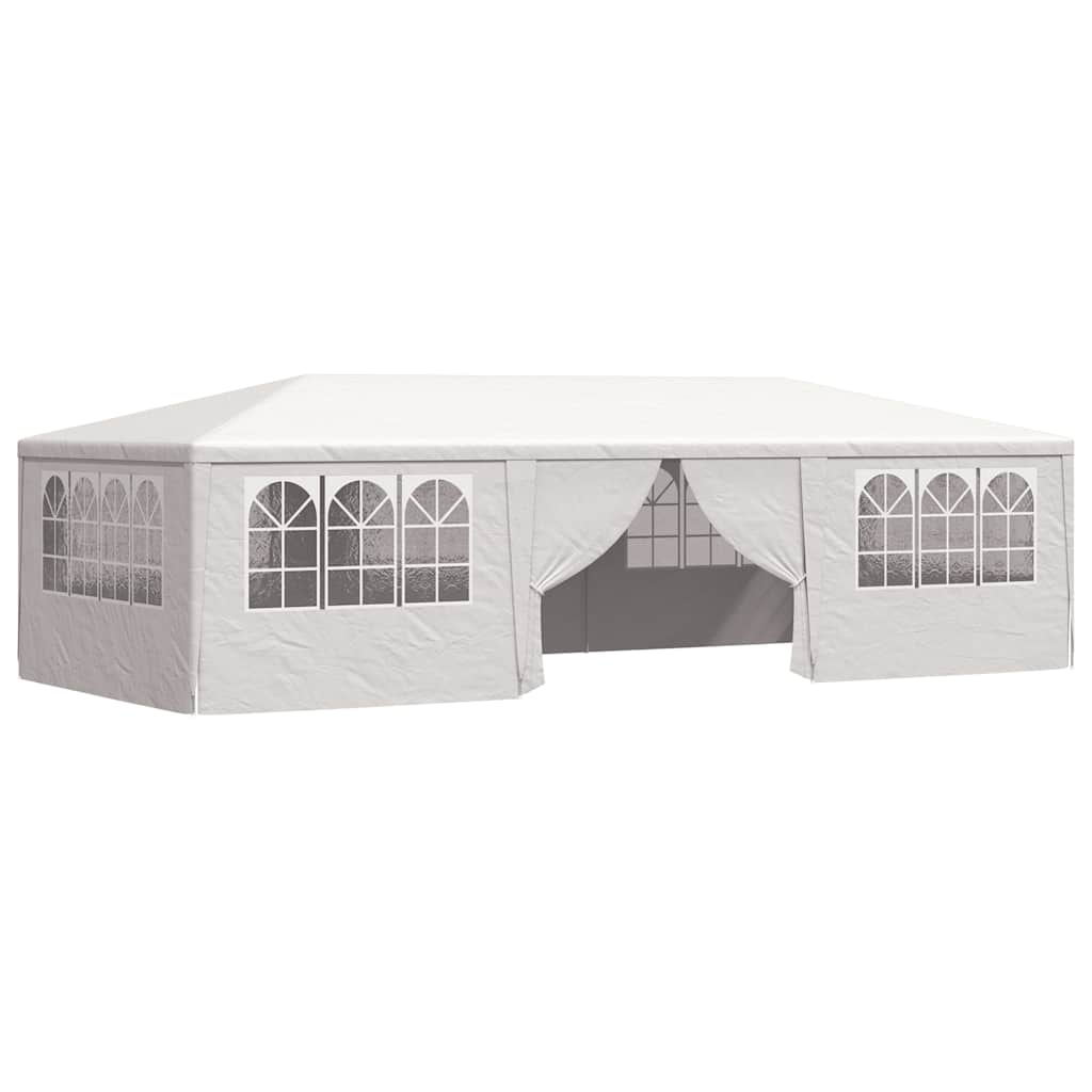 Profi-Partyzelt mit Seitenwänden 4×9 m Weiß 90 g/m²