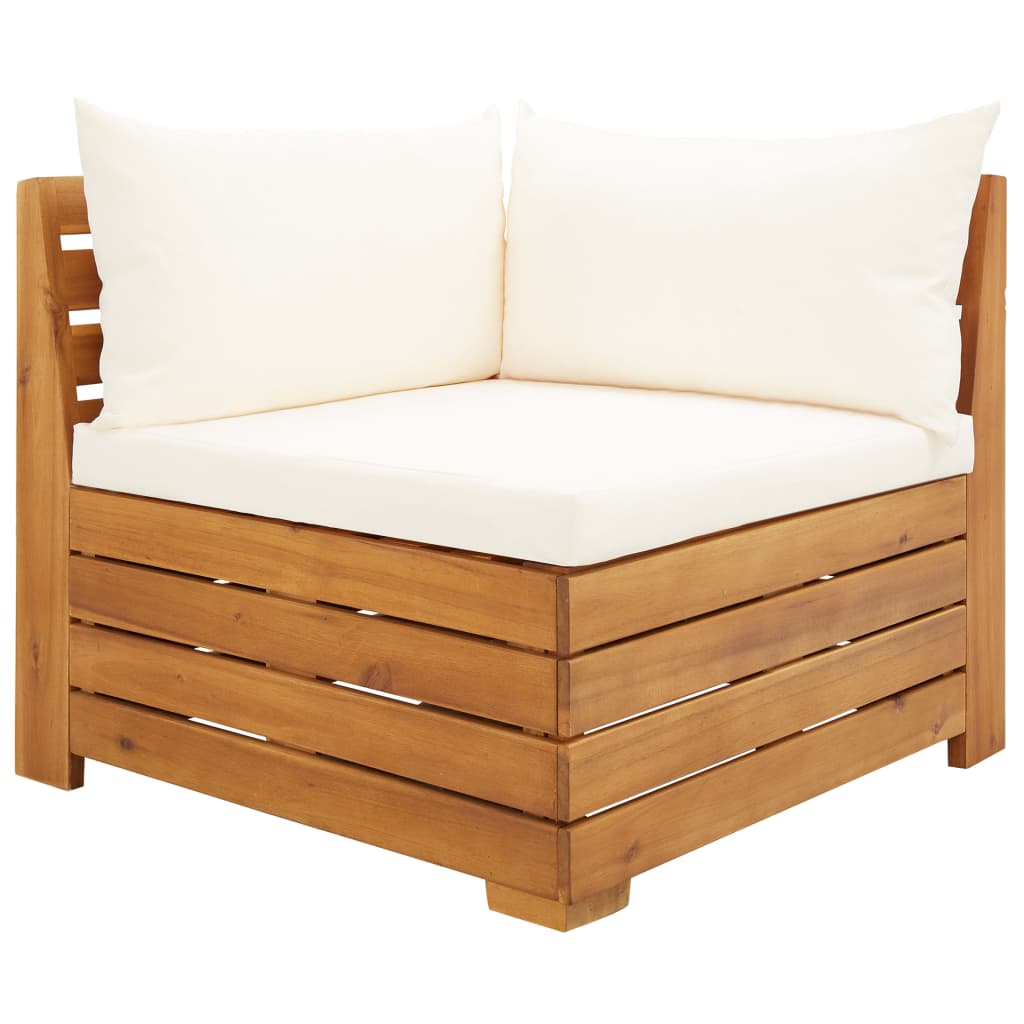 Modular-Sofa-Eckelement 1 Stk. mit Kissen Akazien Massivholz