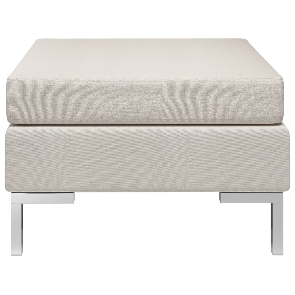 Fußhocker Modular mit Auflage Stoff Cremeweiß