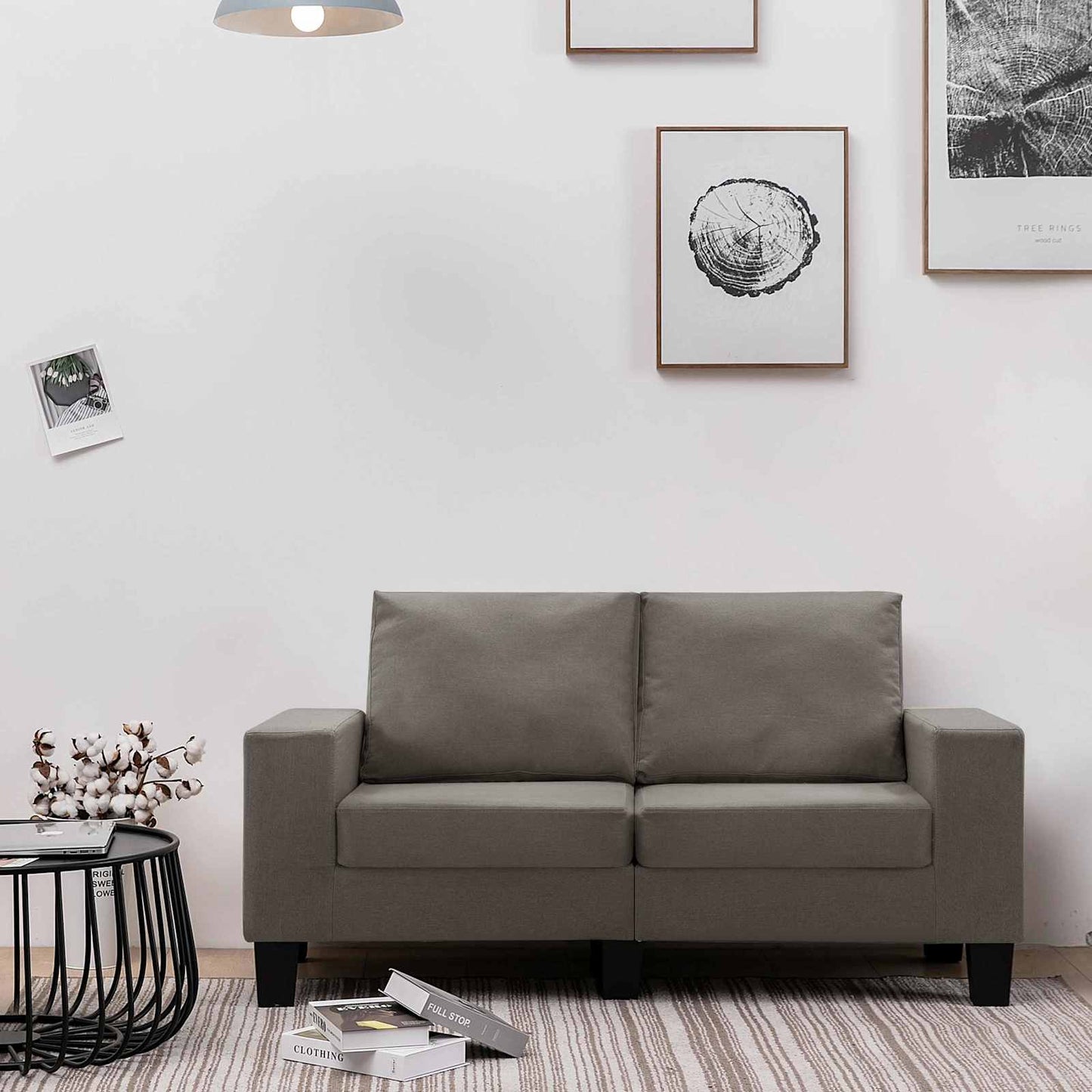 Sofa Taupe 2-Sitzer Stoff
