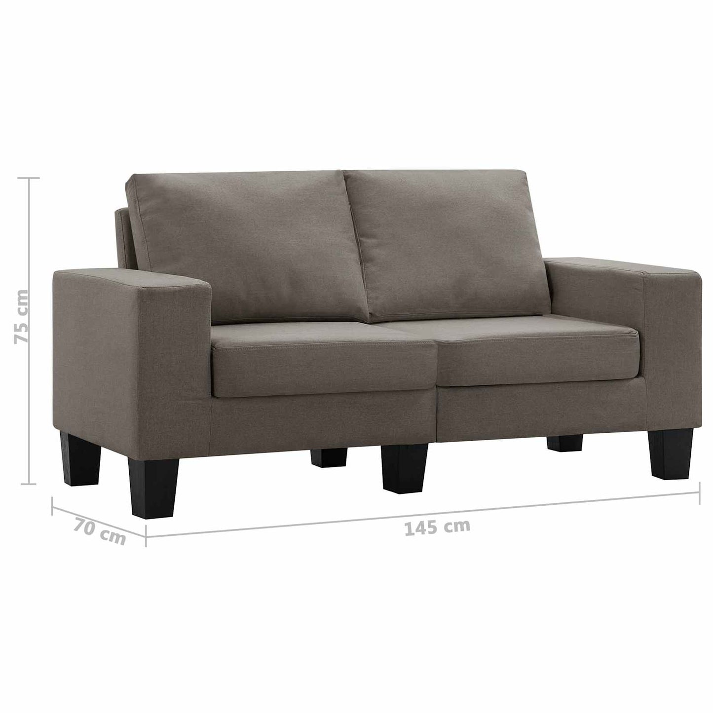 Sofa Taupe 2-Sitzer Stoff