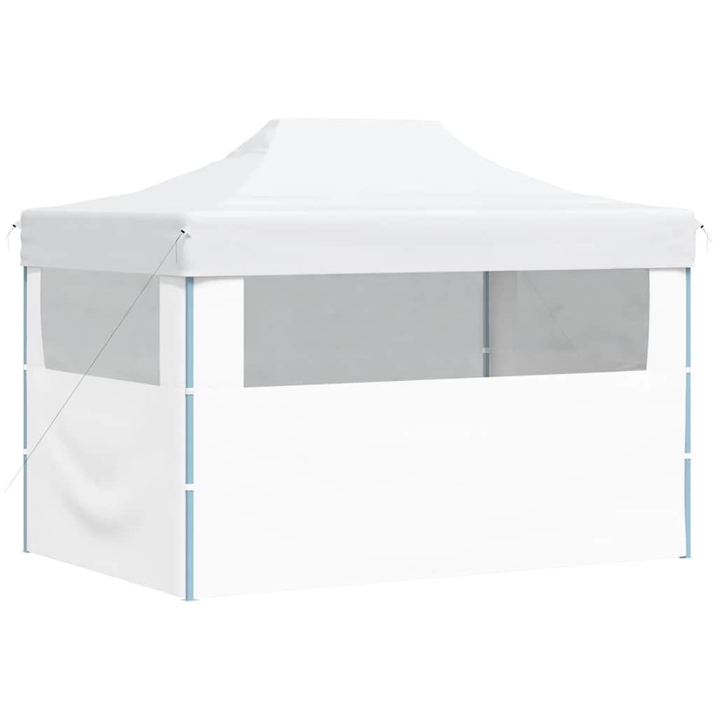 Profi-Partyzelt Faltbar mit 3 Seitenwänden 280x410x315 cm Stahl Weiß