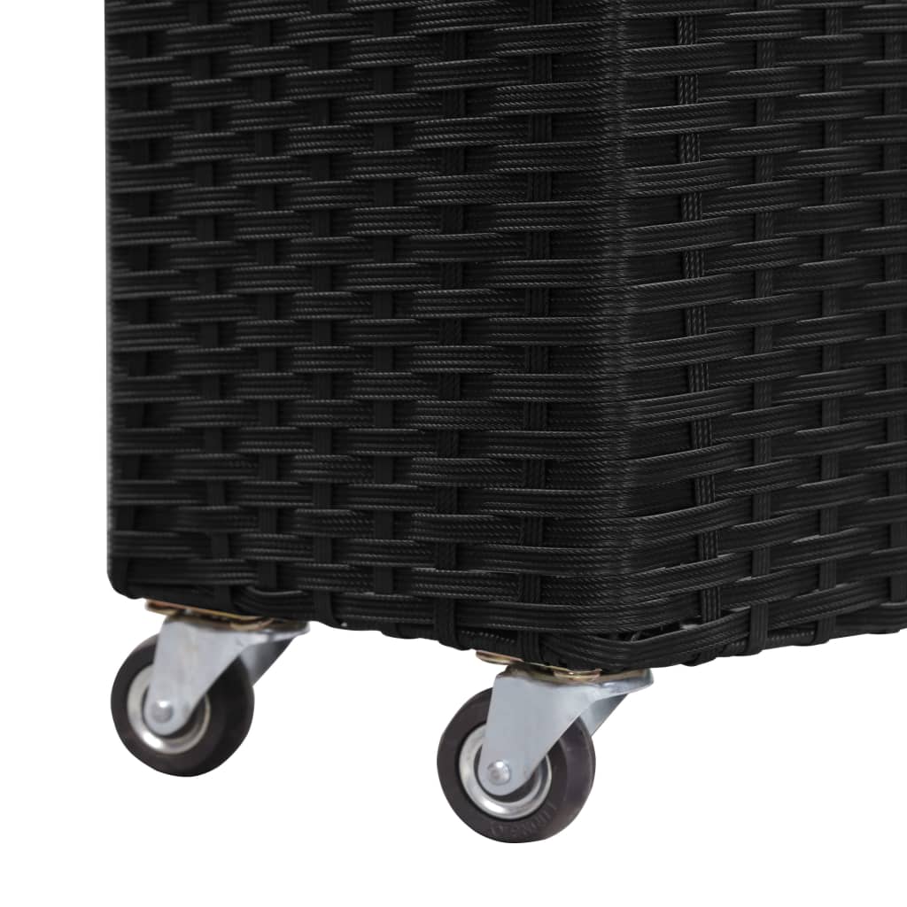 Garten-Hochbeet mit 4 Töpfen 80x22x79 cm Poly-Rattan Schwarz