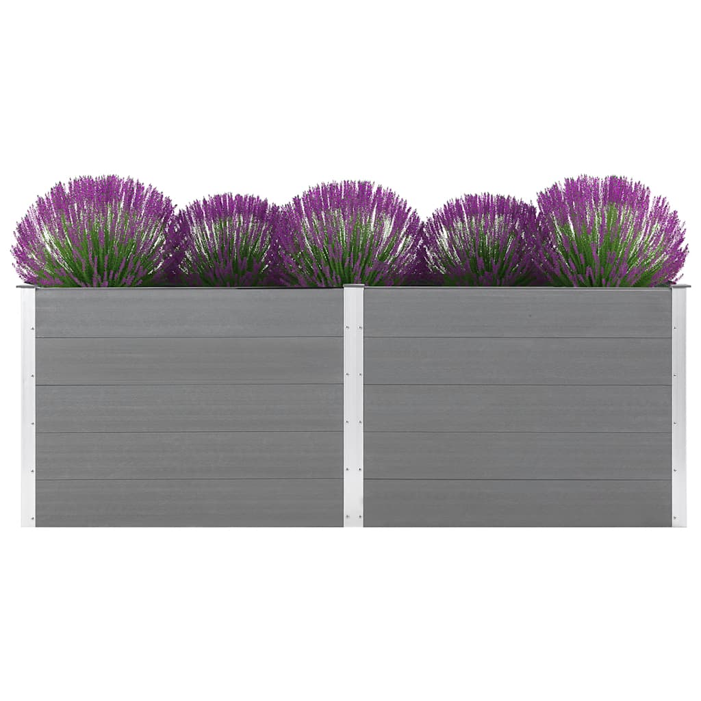 Garten-Hochbeet 250 x 50 x 91 cm WPC Grau