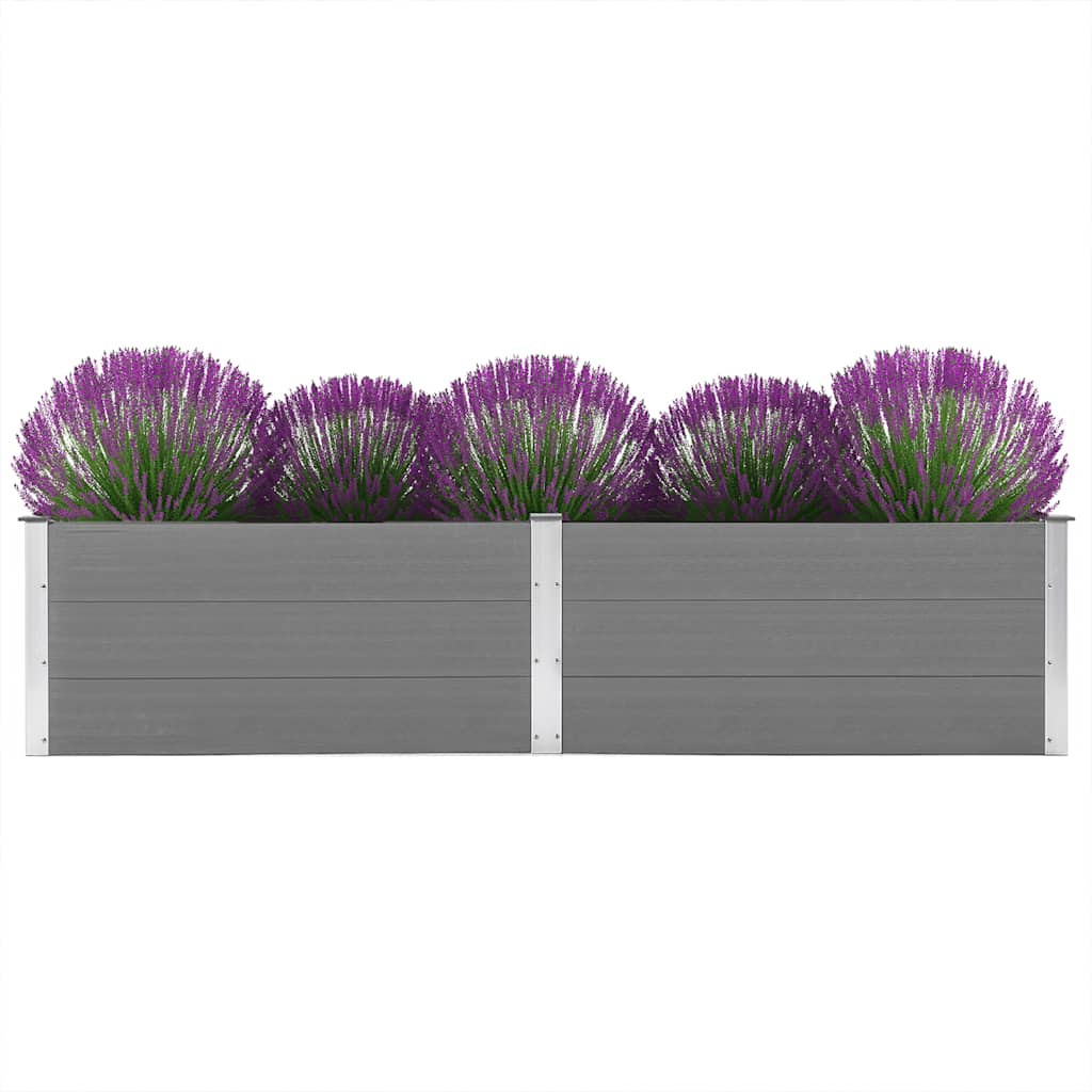 Garten-Hochbeet 250 x 100 x 54 cm WPC Grau