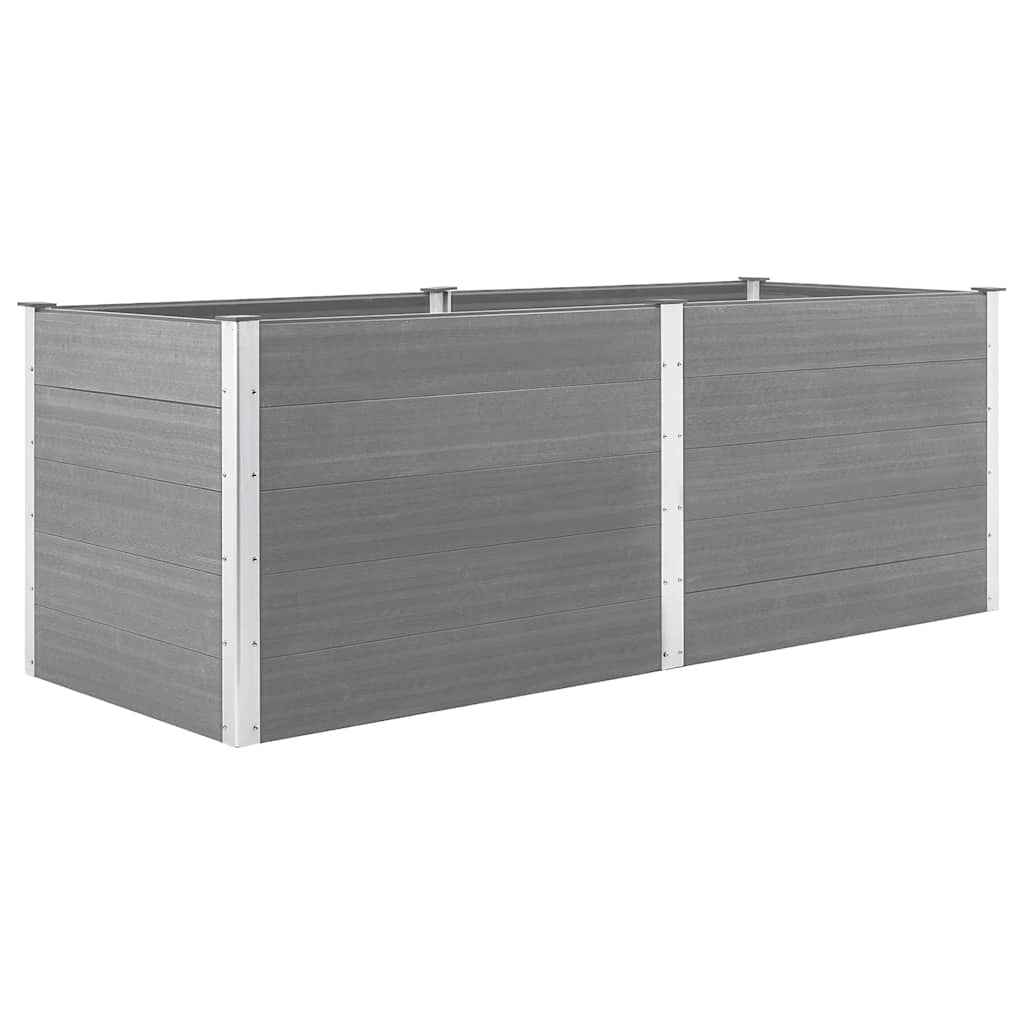 Garten-Hochbeet 250 x 100 x 91 cm WPC Grau
