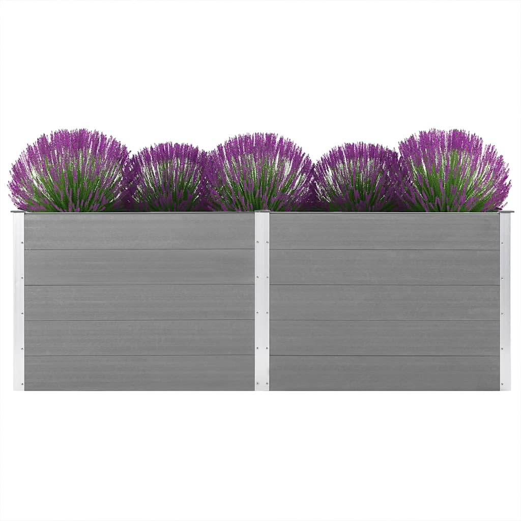 Garten-Hochbeet 250 x 100 x 91 cm WPC Grau
