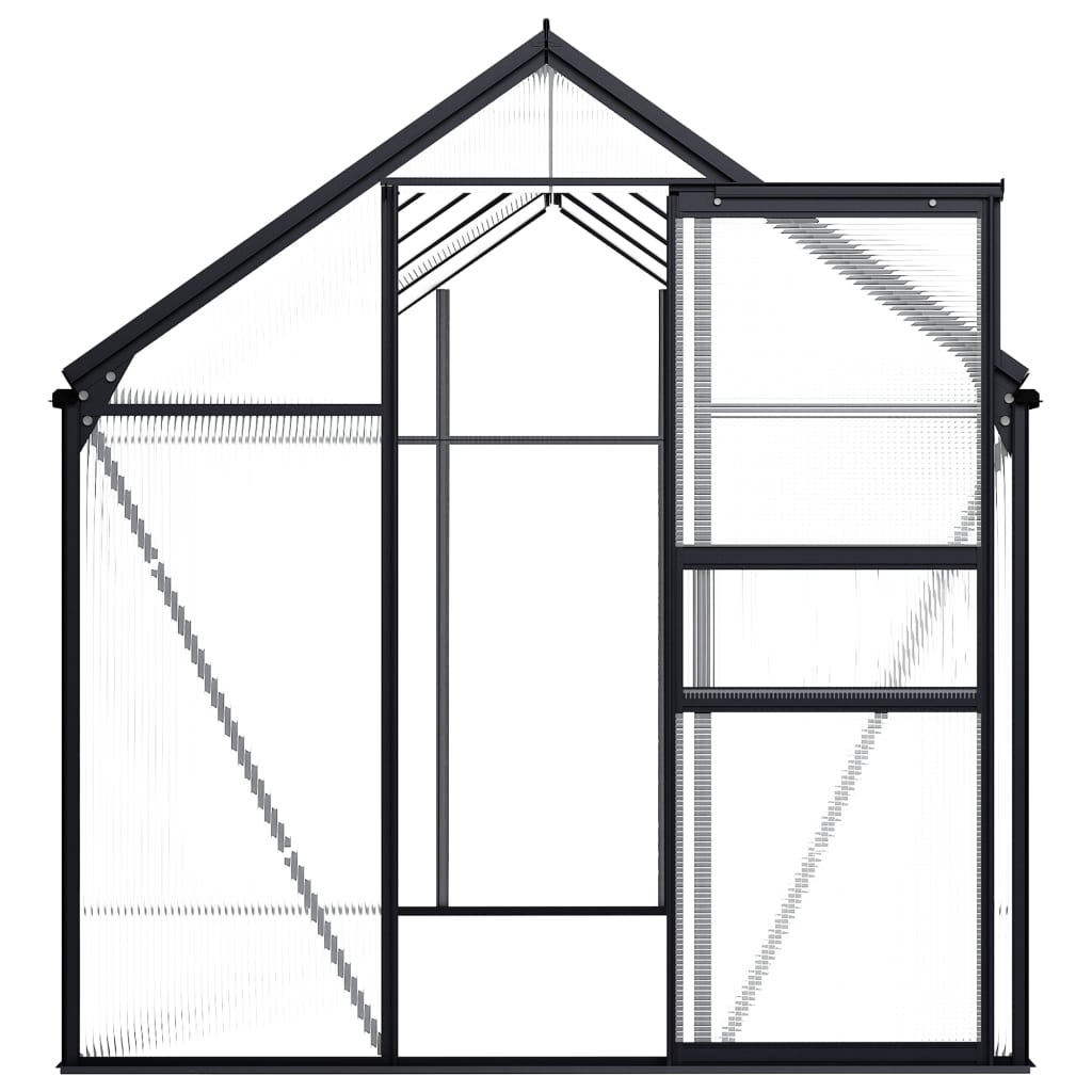Gewächshaus Anthrazit Aluminium 5,89 m²