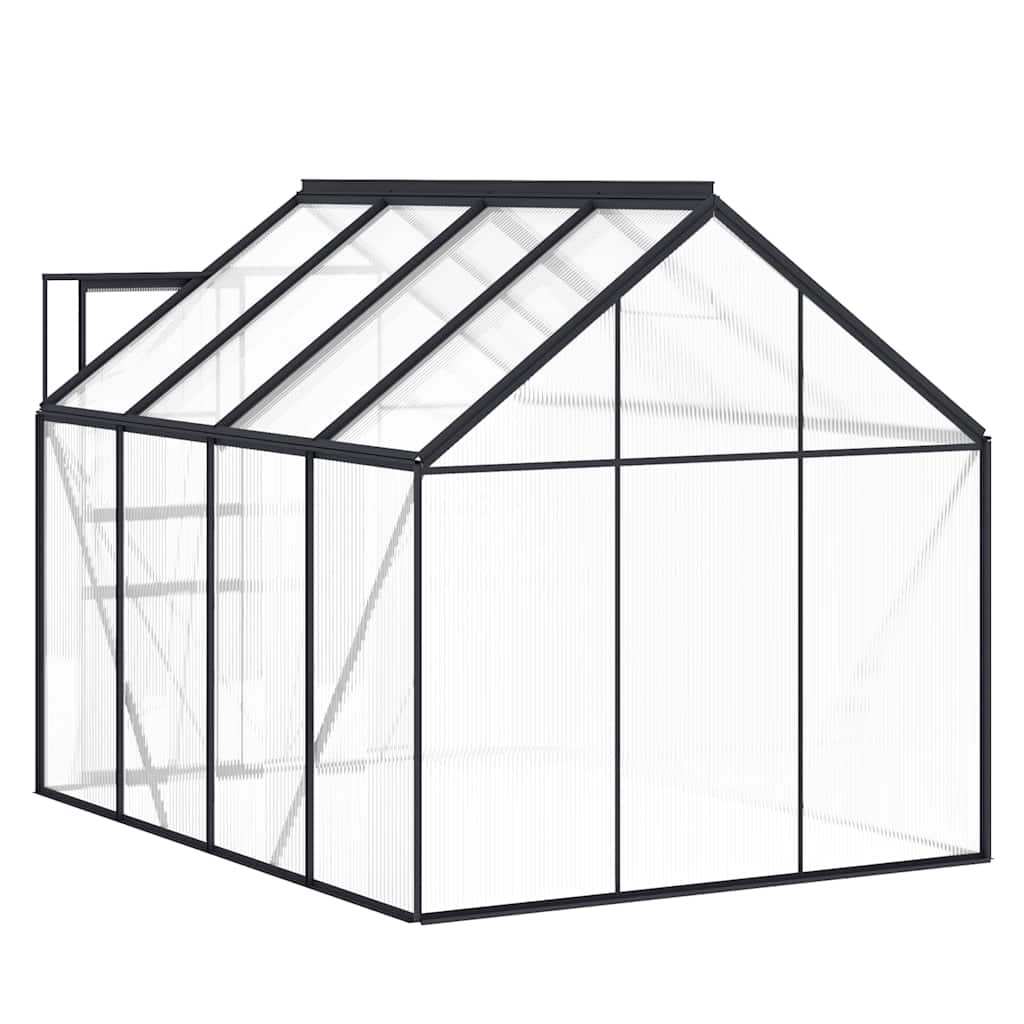Gewächshaus mit Fundament Anthrazit Aluminium 4,75 m²