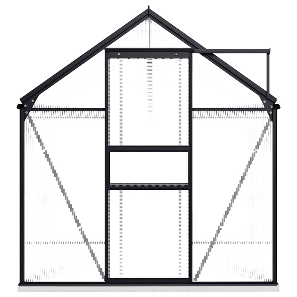 Gewächshaus mit Fundament Anthrazit Aluminium 5,89 m²