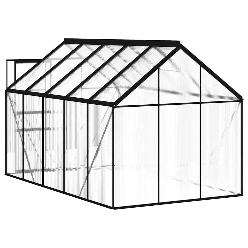 Gewächshaus mit Fundament Anthrazit Aluminium 5,89 m²
