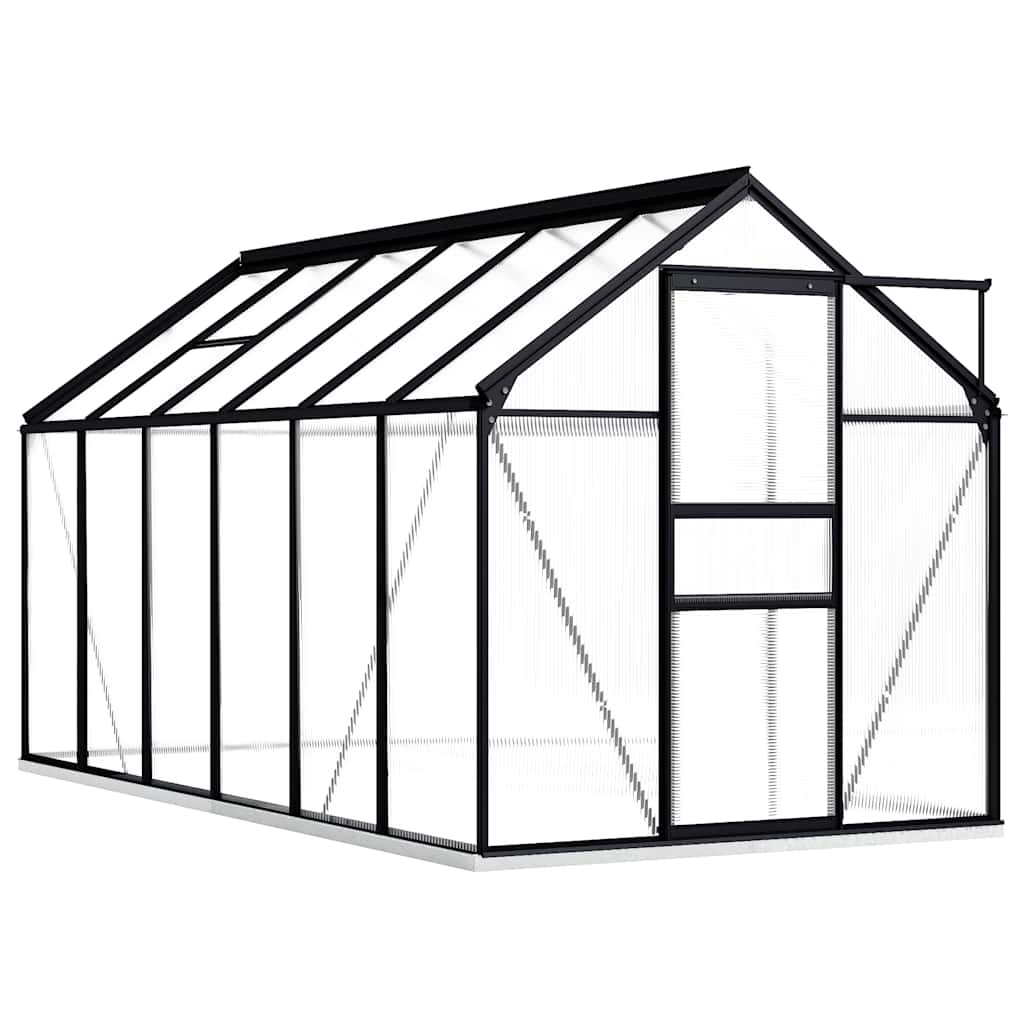 Gewächshaus mit Fundament Anthrazit Aluminium 7,03 m²