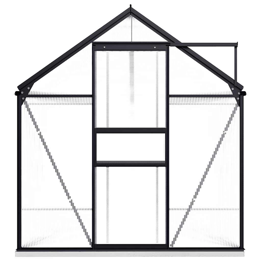 Gewächshaus mit Fundament Anthrazit Aluminium 7,03 m²