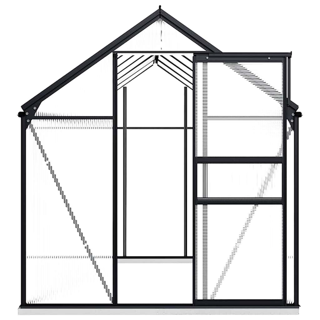 Gewächshaus mit Fundament Anthrazit Aluminium 7,03 m²