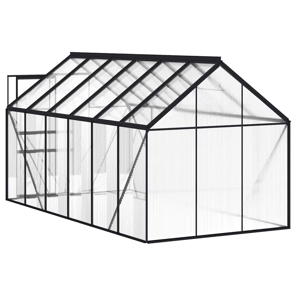 Gewächshaus mit Fundament Anthrazit Aluminium 7,03 m²