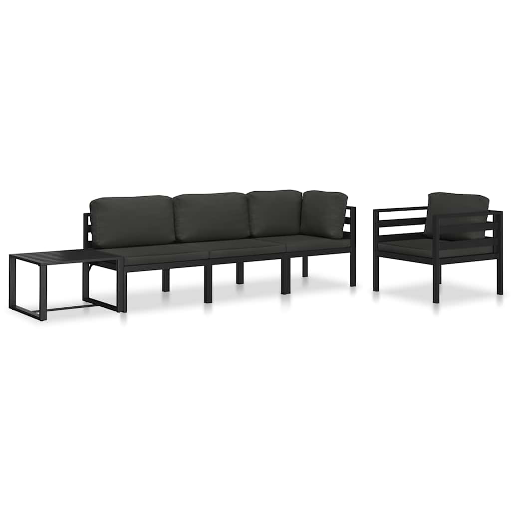 Modular-Sofa-Eckteil 1 Stk. mit Kissen Aluminium Anthrazit