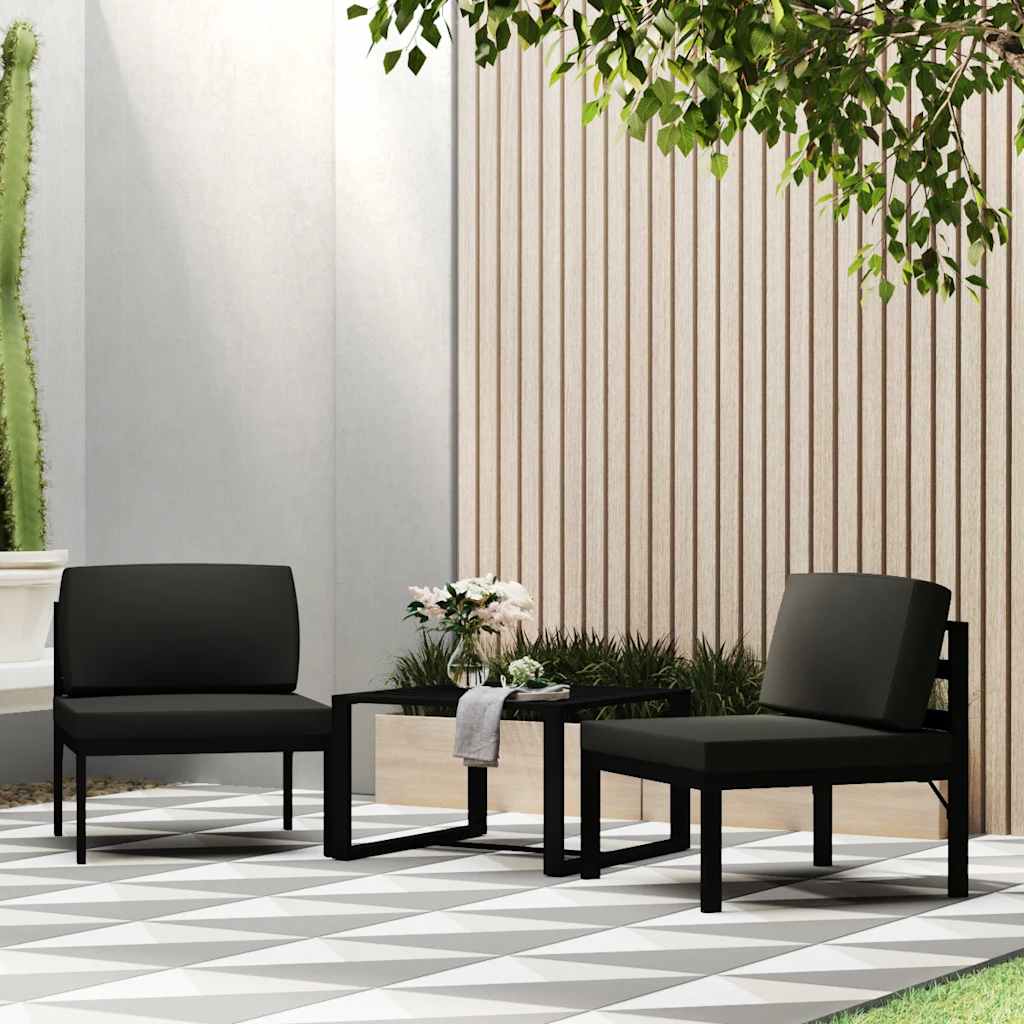 Modular-Sofa-Mittelteil mit Kissen Aluminium Anthrazit