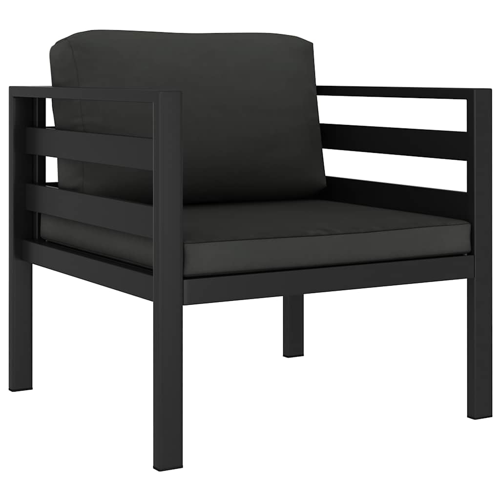 Einzelsofa mit Kissen Aluminium Anthrazit