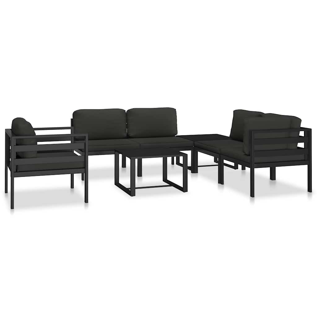 Einzelsofa mit Kissen Aluminium Anthrazit