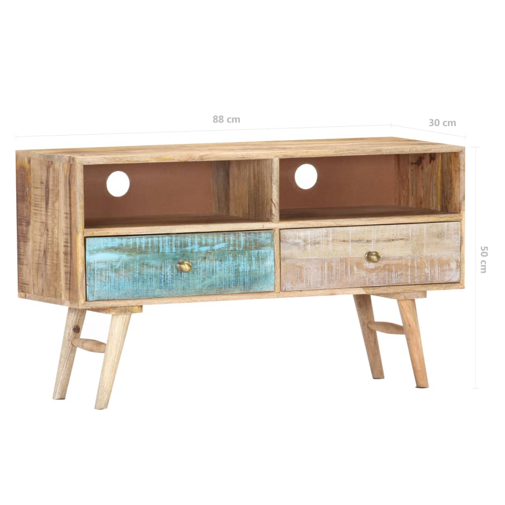 TV-Schrank 88 x 30 x 50 cm Massivholz Mango